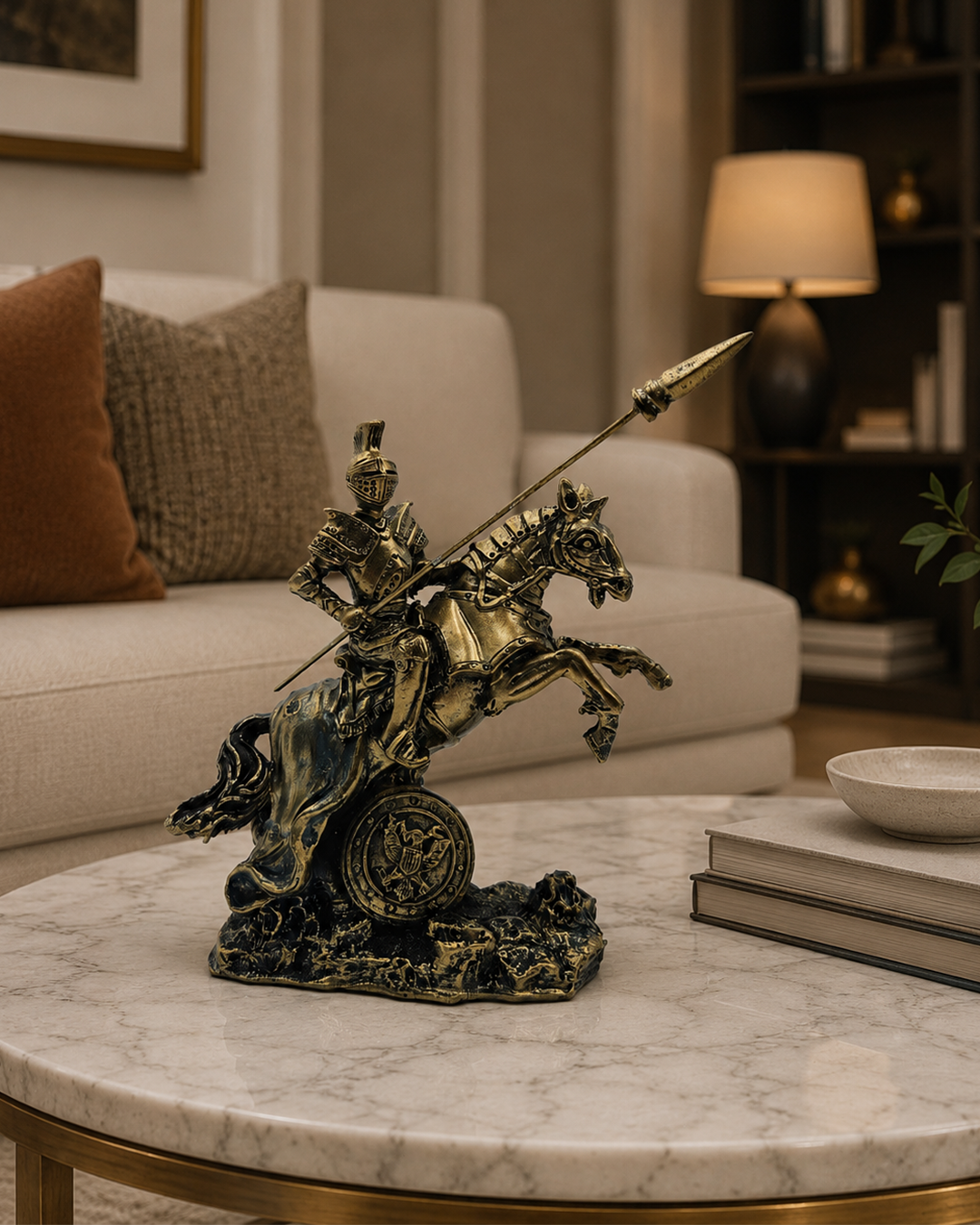 Warrior with Sword | Statue | Decorative Showpiece | Golden