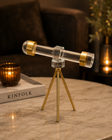 Luxury Mini Crystal Telescope Showpiece | Vintage Nautical Home Decor | Decorative Tabletop Accent