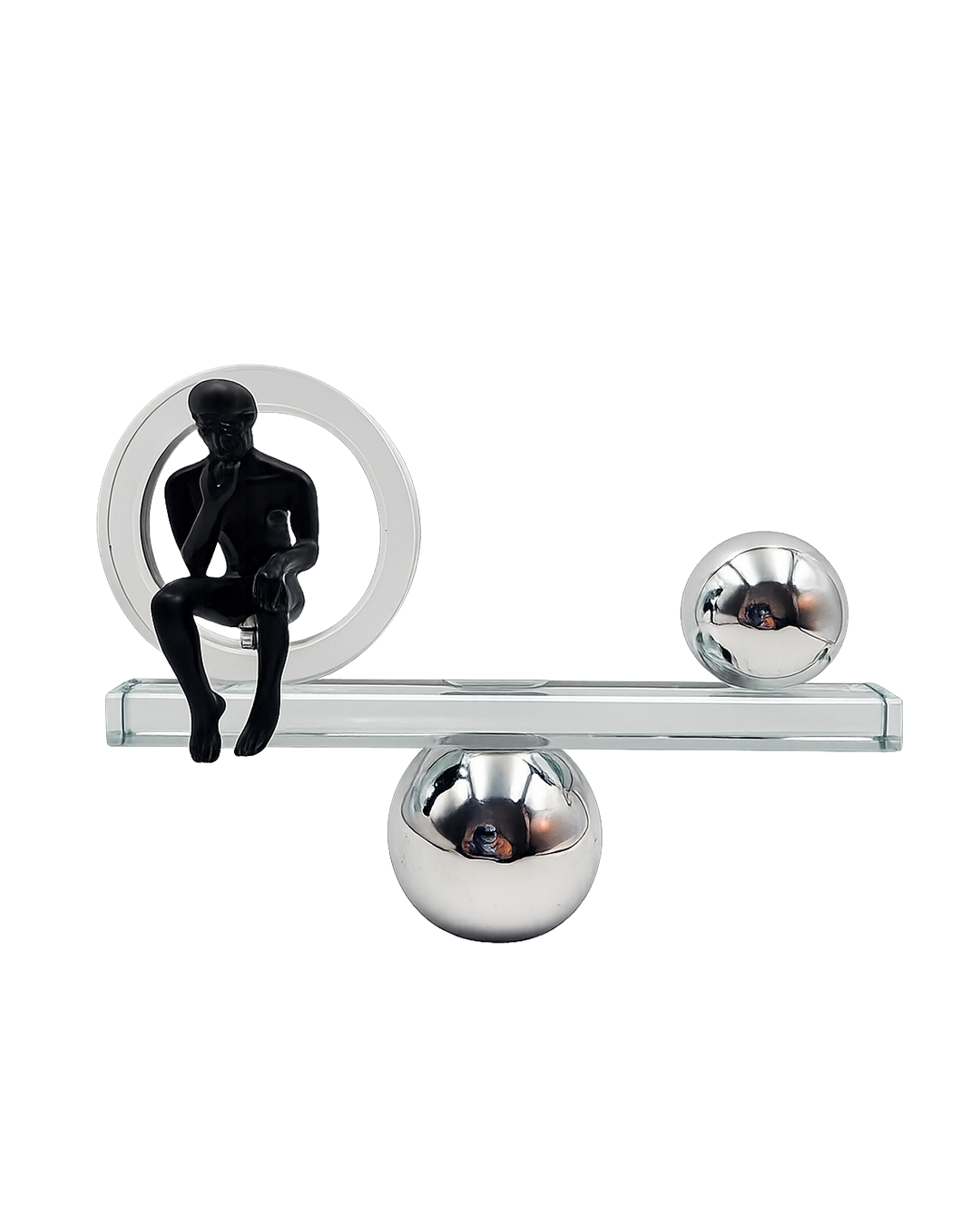 Man on Crystal Circle | Figurine | Abstract Decor | Classic