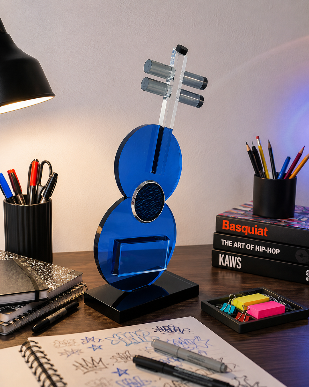 Crystal Guitar | Miniature | Decor Accent | Blue