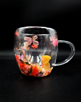 Double Wall Mug Flower | Glassware | Beverage Use | Premium