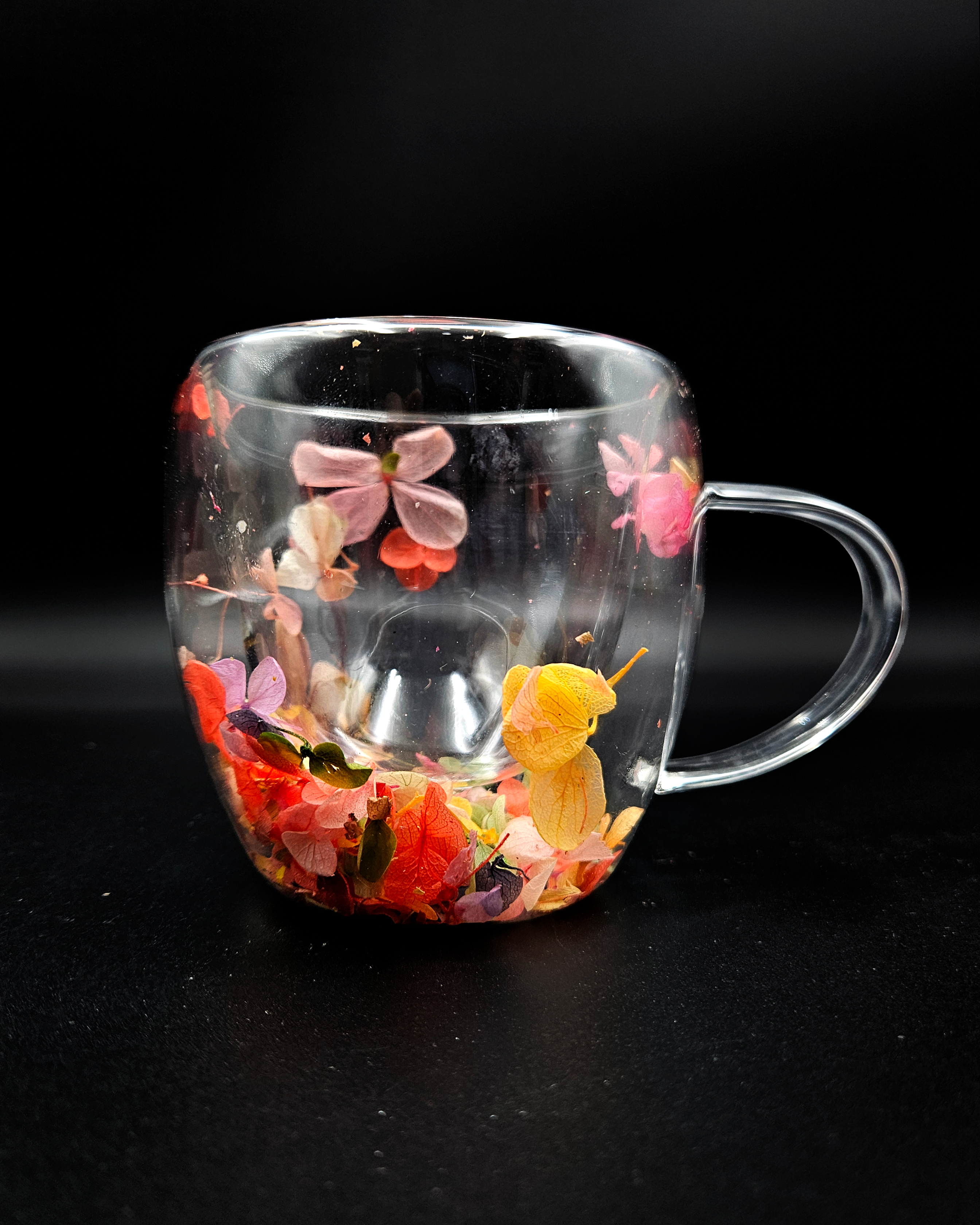 Double Wall Mug Flower | Glassware | Beverage Use | Premium