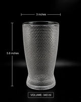 Bubble Texture Beer Glass Set | Hobnail | Premium Pint Glasses | 350 ml | Set of 6