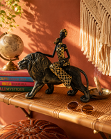 African Lady with Lion | Figurine | Ethnic Decor | Classic