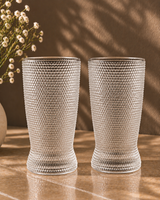 Bubble Texture Beer Glass Set | Hobnail | Premium Pint Glasses | 350 ml | Set of 6