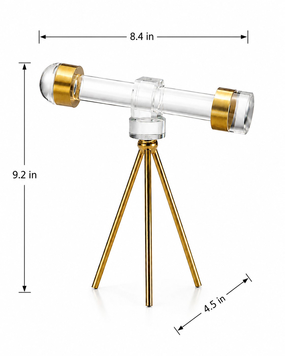 Luxury Mini Crystal Telescope Showpiece | Vintage Nautical Home Decor | Decorative Tabletop Accent