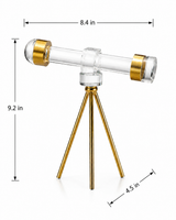 Luxury Mini Crystal Telescope Showpiece | Vintage Nautical Home Decor | Decorative Tabletop Accent