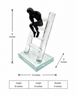 Crystal Man Sitting | Figurine | Modern Decor | Stairs