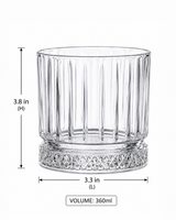 Royal Crystal Whiskey Tumbler Set of 6 | 360ml Each | Premium DOF Glasses for Scotch, Bourbon, Whiskey & Cocktails