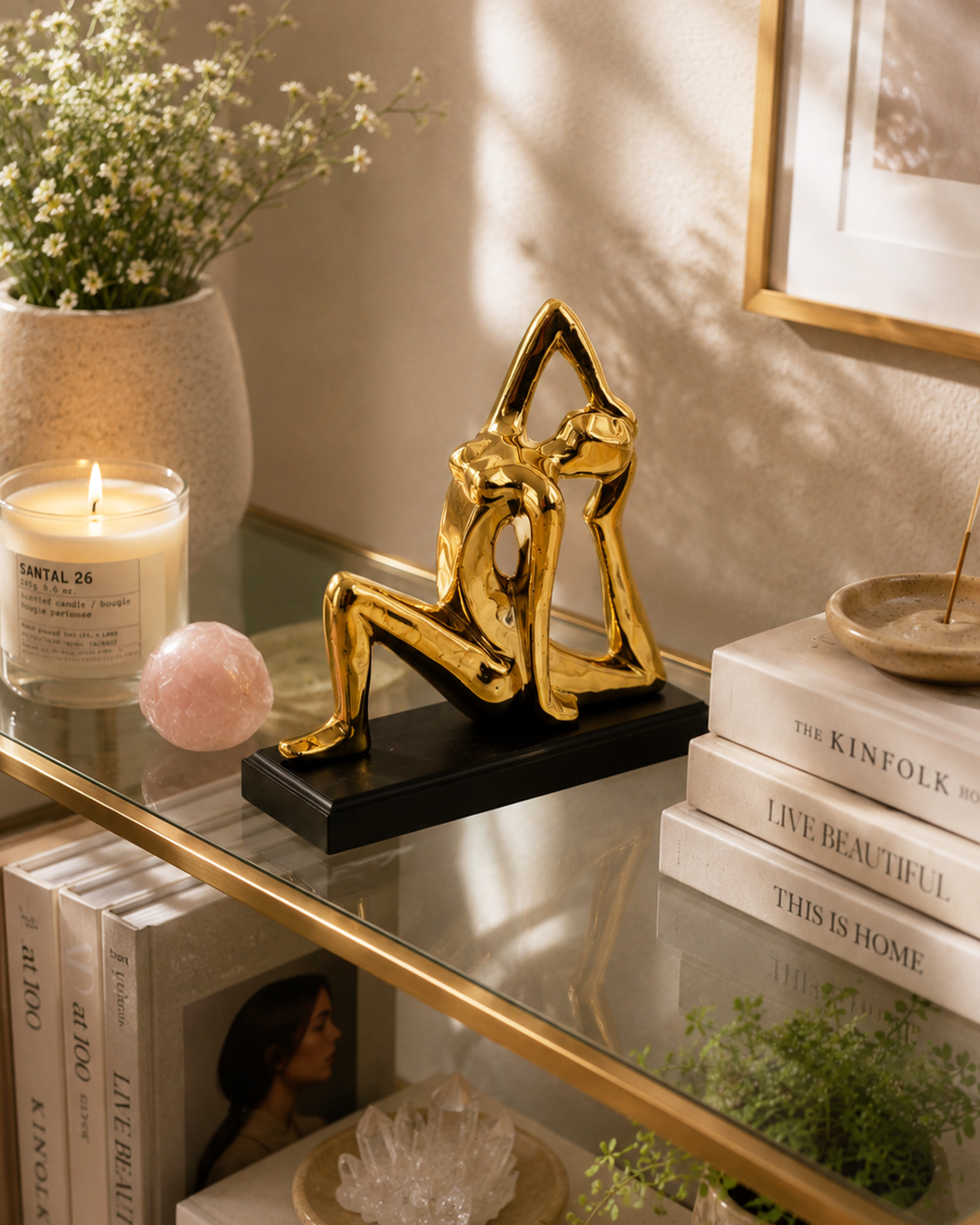 Lady Pose | Figurine | Home Decor | Golden