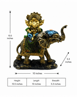 Ganesha on Elephant Face | Idol | Spiritual Decor | Right