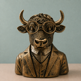 Luxury Half Bull Head Sculpture for Home Decor | Vastu Showpiece | Symbol of Strength, Success & Prosperity