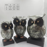Owl Family | Figurine Set | Wisdom Decor | Gold Silver