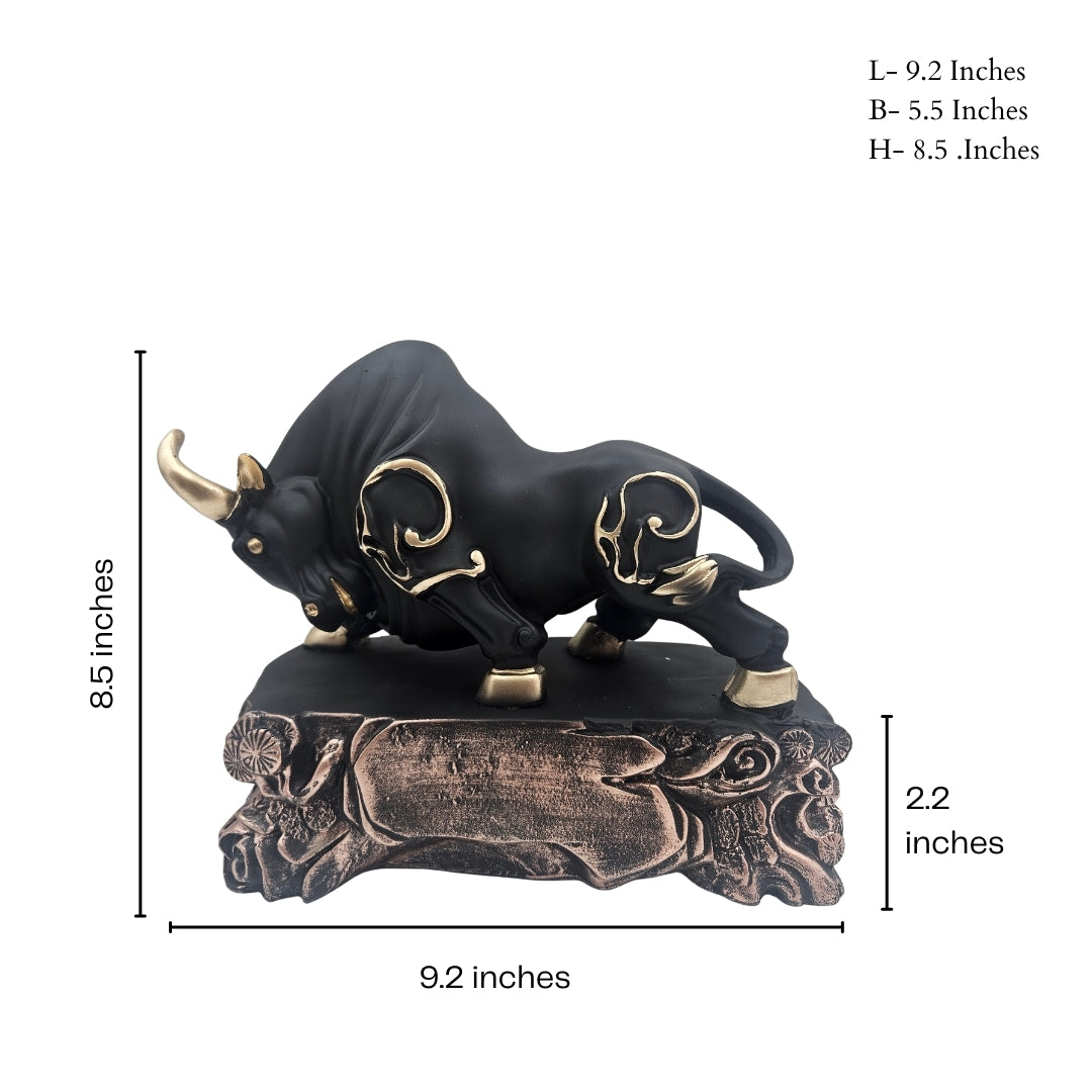 Bull | Figurine | Home Decor | Gold Black