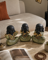 Laughing Buddha Set | Figurine Set | Feng Shui Decor | 3 Pc