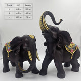 Elephant Pair Large | Figurine | Home Decor | White Brown