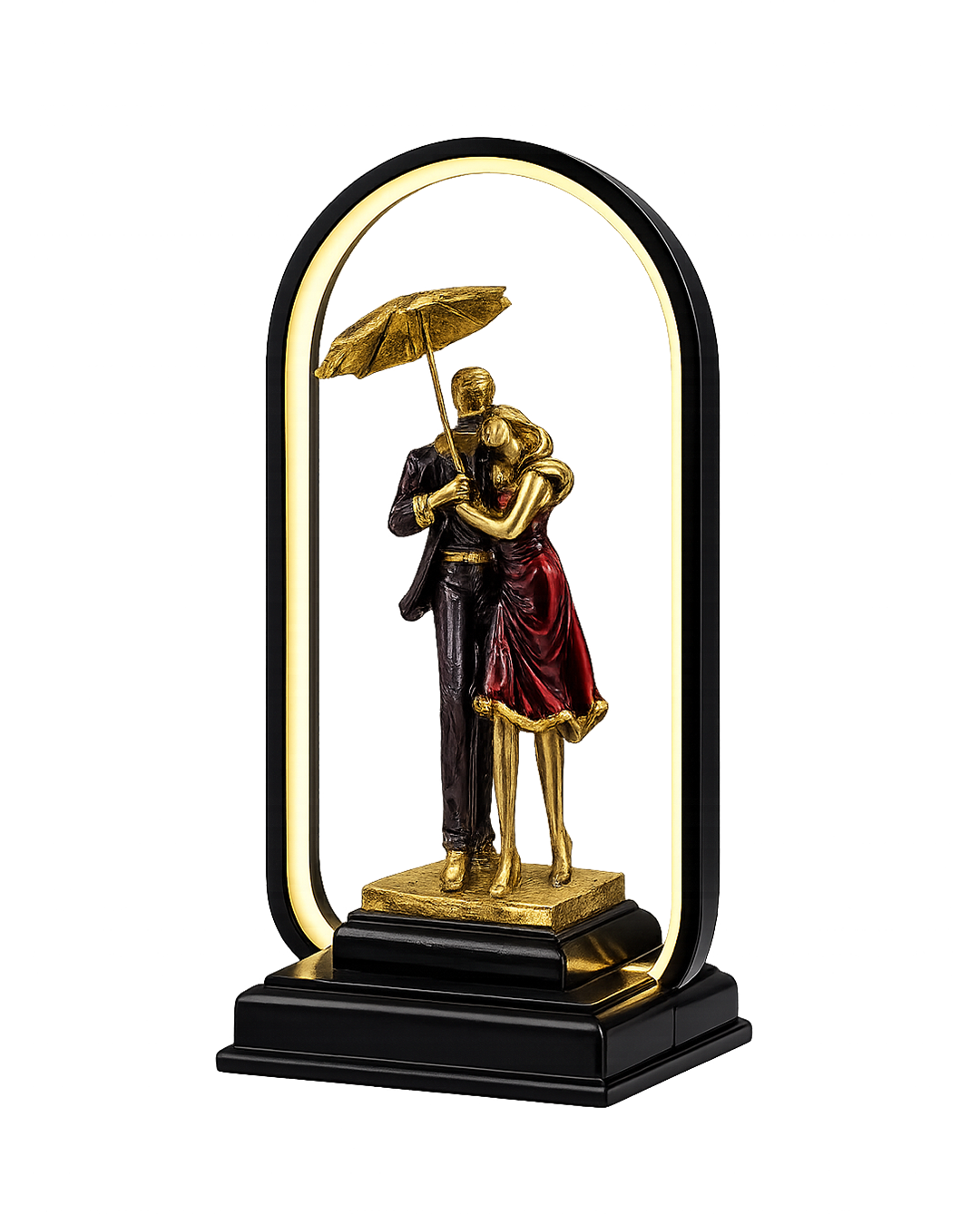 Couple Hug with Light Umbrella | Figurine | Romantic Decor | LED