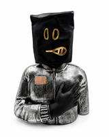 Half Face Man | Sculpture | Abstract Decor | Black