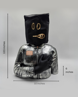 Half Face Man | Sculpture | Abstract Decor | Black