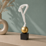 Abstract Balance Sculpture – Modern Decorative Showpiece | White