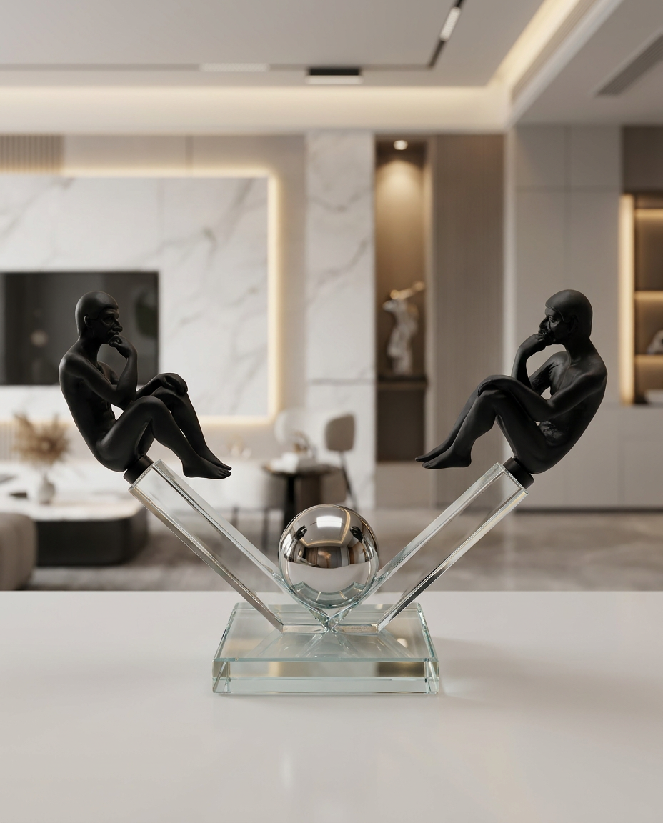 Crystal Men Balance | Sculpture | Artistic Decor | Classic
