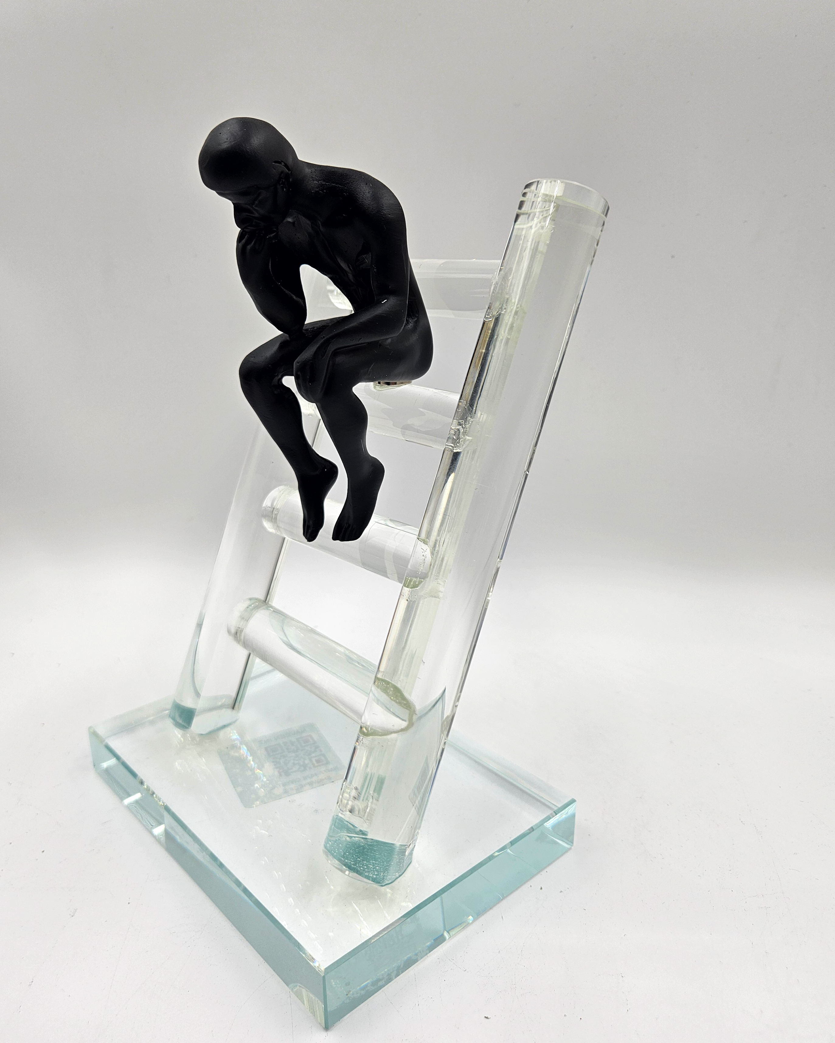 Crystal Man Sitting | Figurine | Modern Decor | Stairs