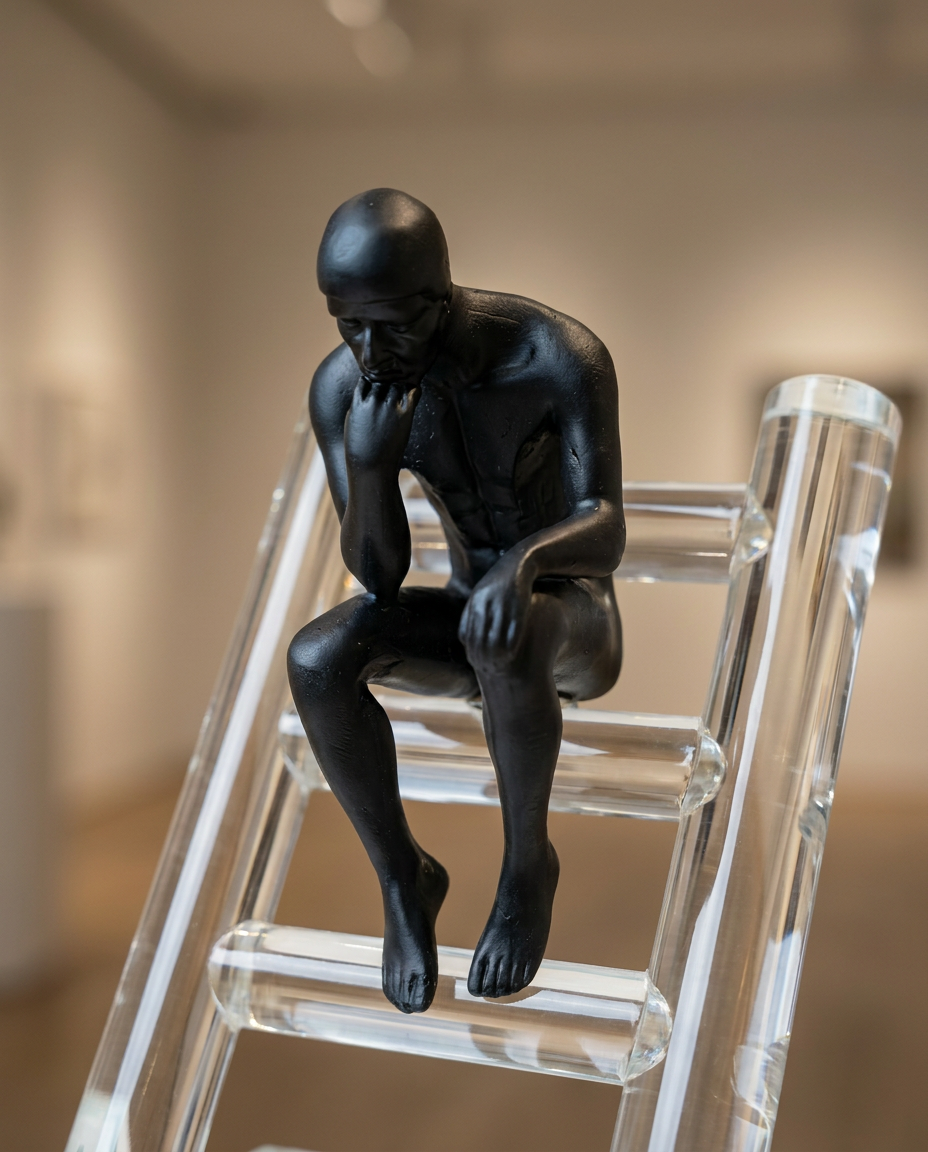 Crystal Man Sitting | Figurine | Modern Decor | Stairs