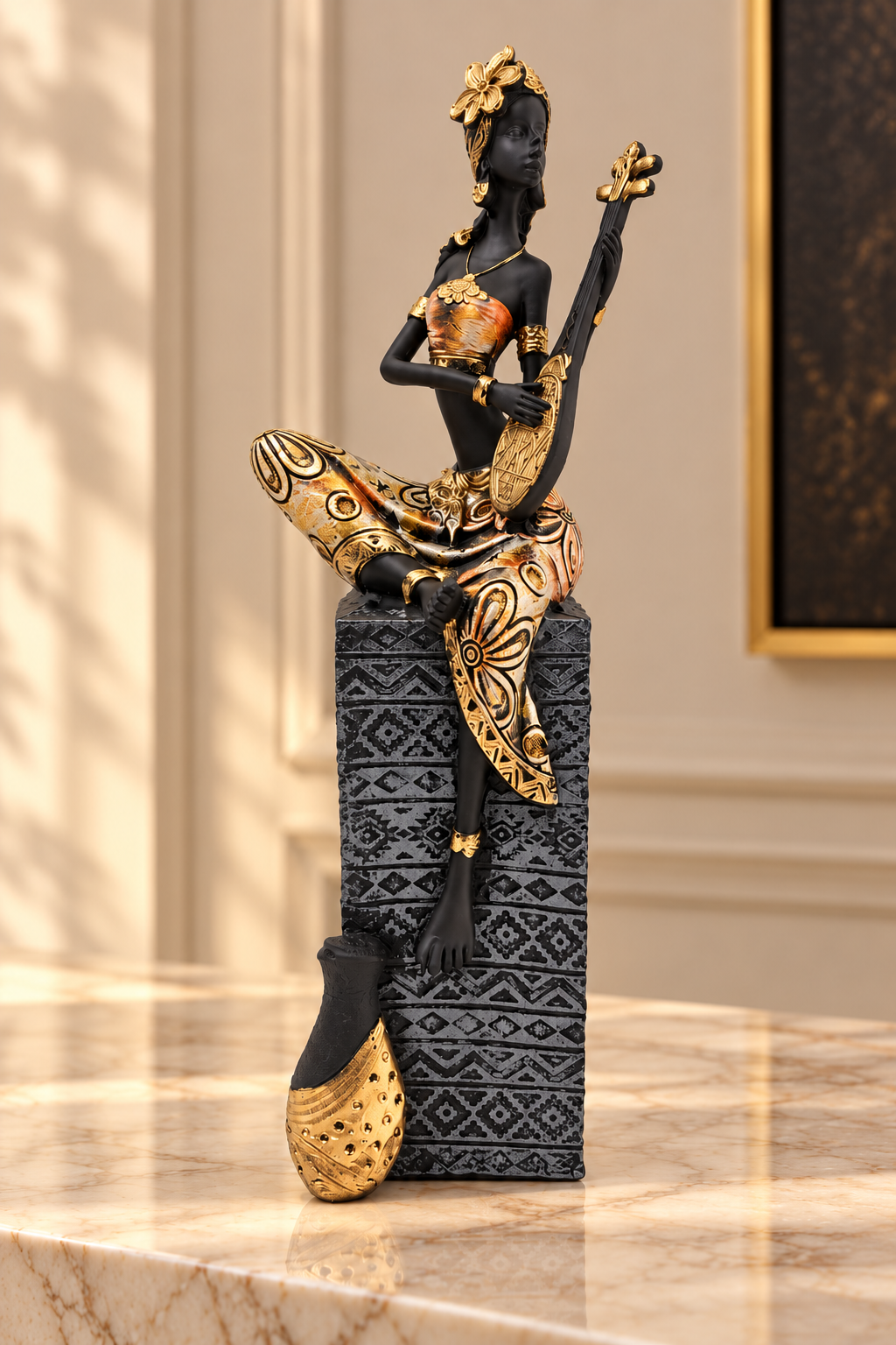 Girl with Guitar | Figurine | Artistic Decor | Left