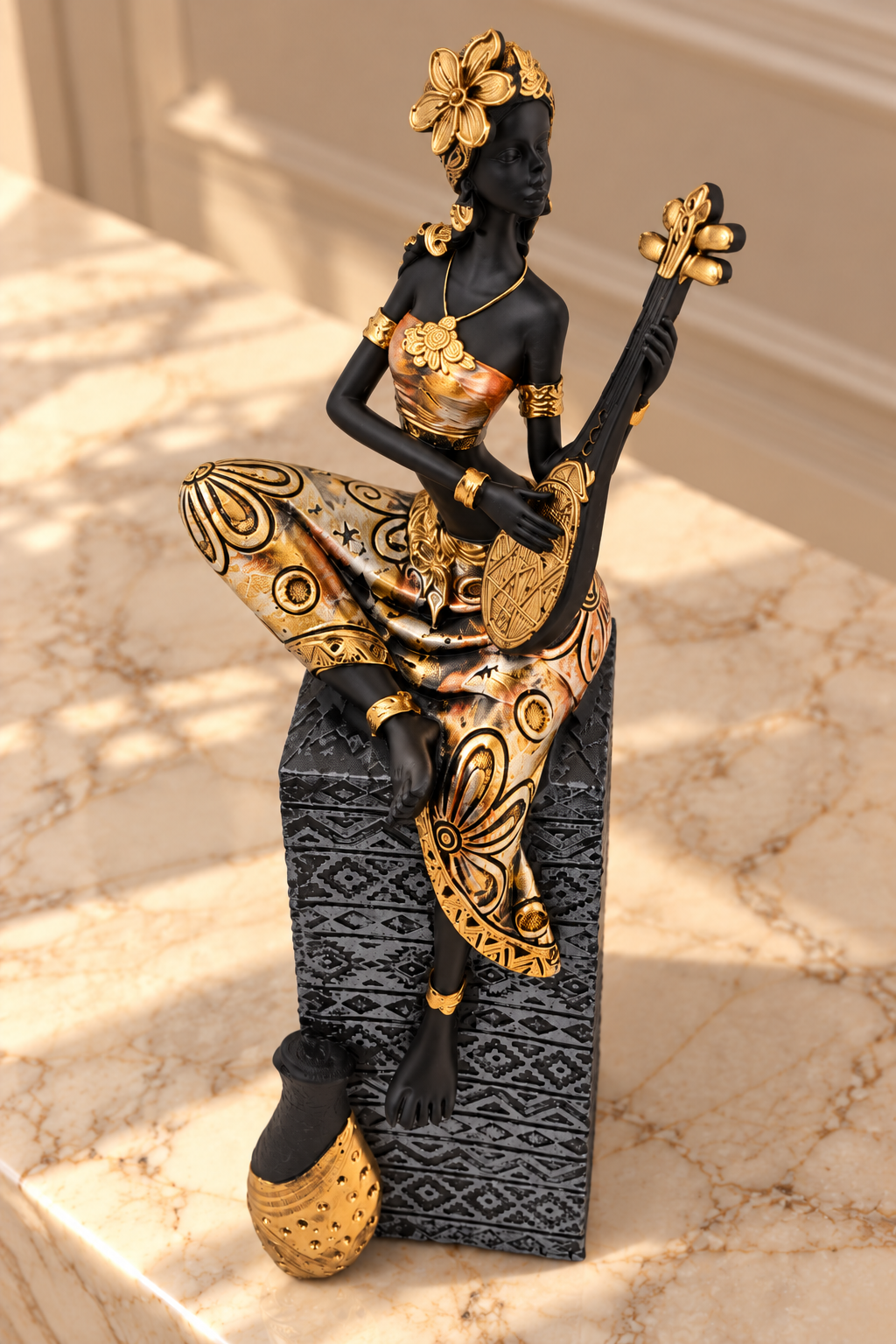 Girl with Guitar | Figurine | Artistic Decor | Left