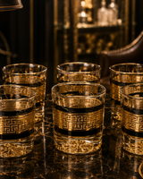 Designer Whiskey Glass | Glassware | Bar Use | Gold