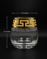 Whiskey Glass Gold Rim | Glassware | Bar Use | Premium
