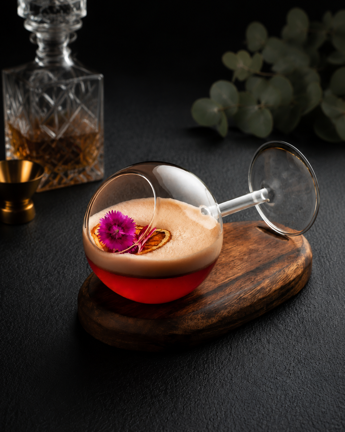 Wooden Base Glass | Accessory | Bar Use | Classic