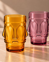 Tiki Glass for Cocktails & Mocktails | Colorful Face Drinking Glass