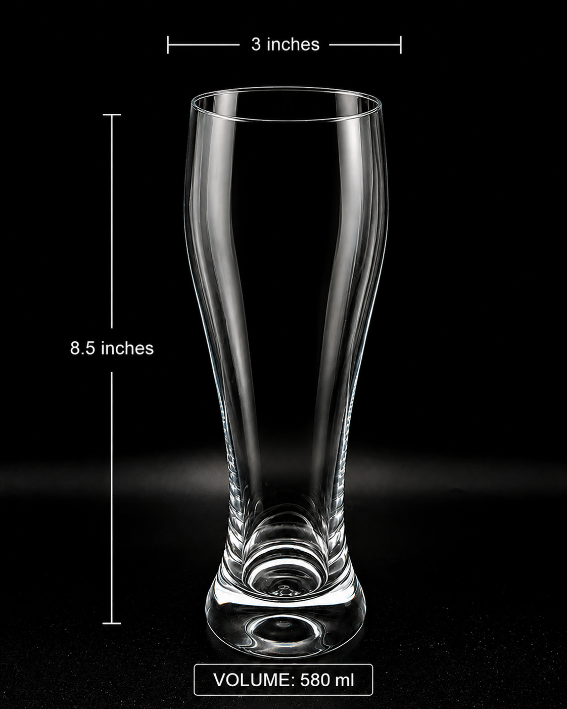 Tall Beer Pint Glasses | Beer Drinkware | Set of 6