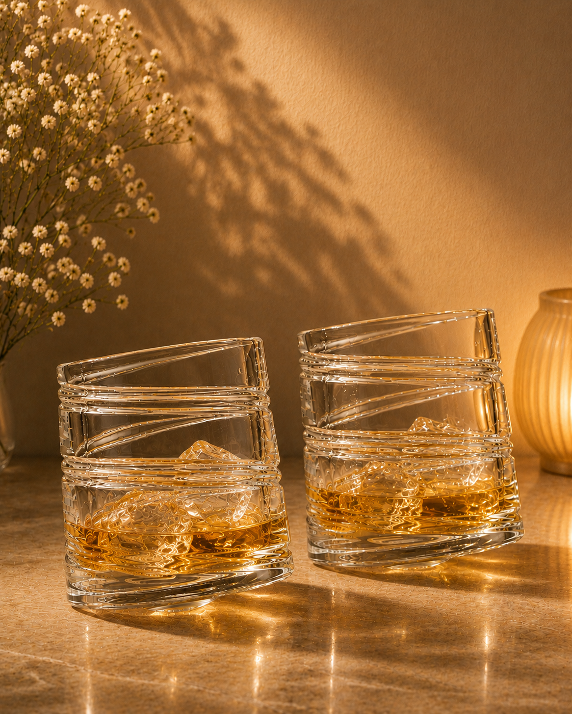 Spinning Whiskey Glass Set - 360°|Designer Bar Glasses| Set of 6