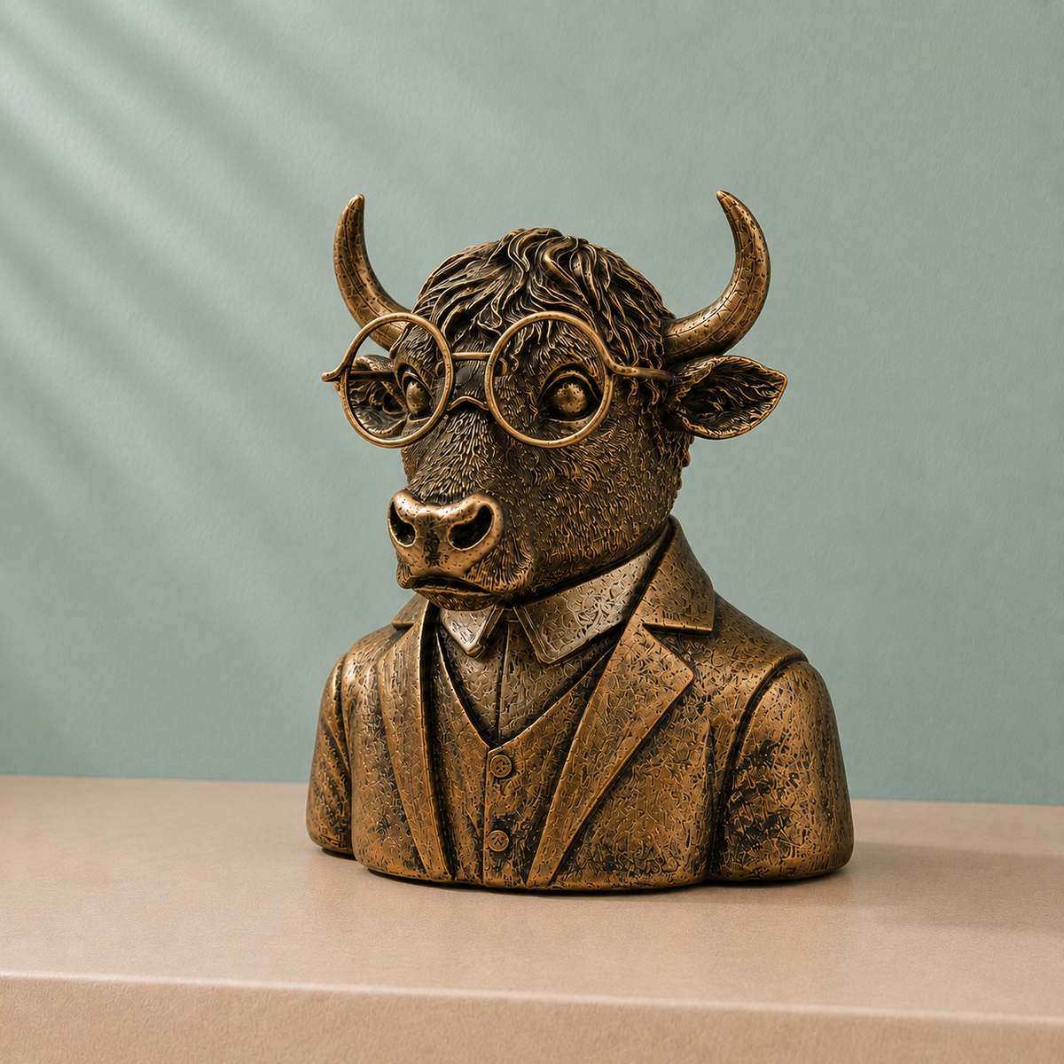 Luxury Half Bull Head Sculpture for Home Decor | Vastu Showpiece | Symbol of Strength, Success & Prosperity