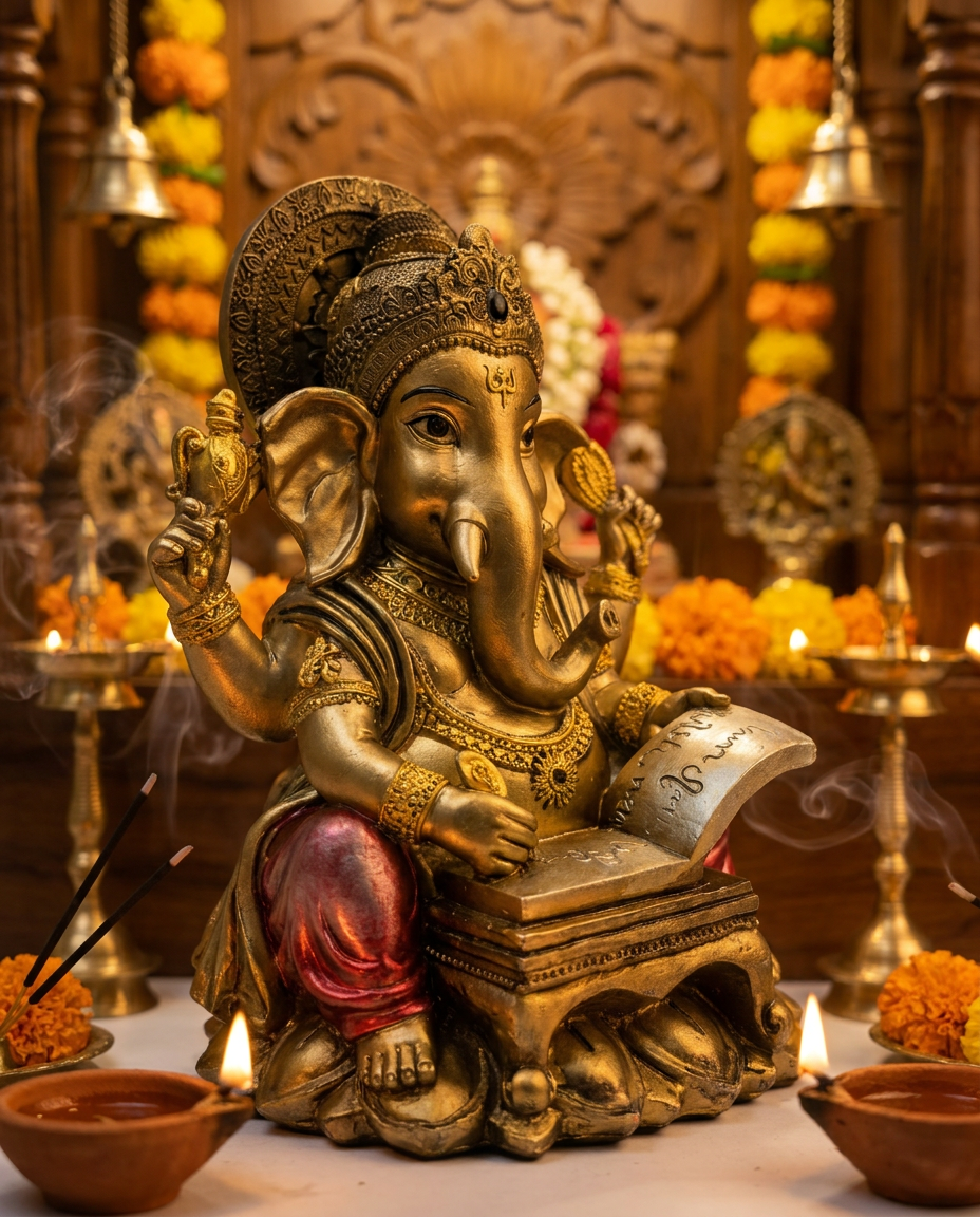 Ganesha Writing | Idol | Study Decor | Classic