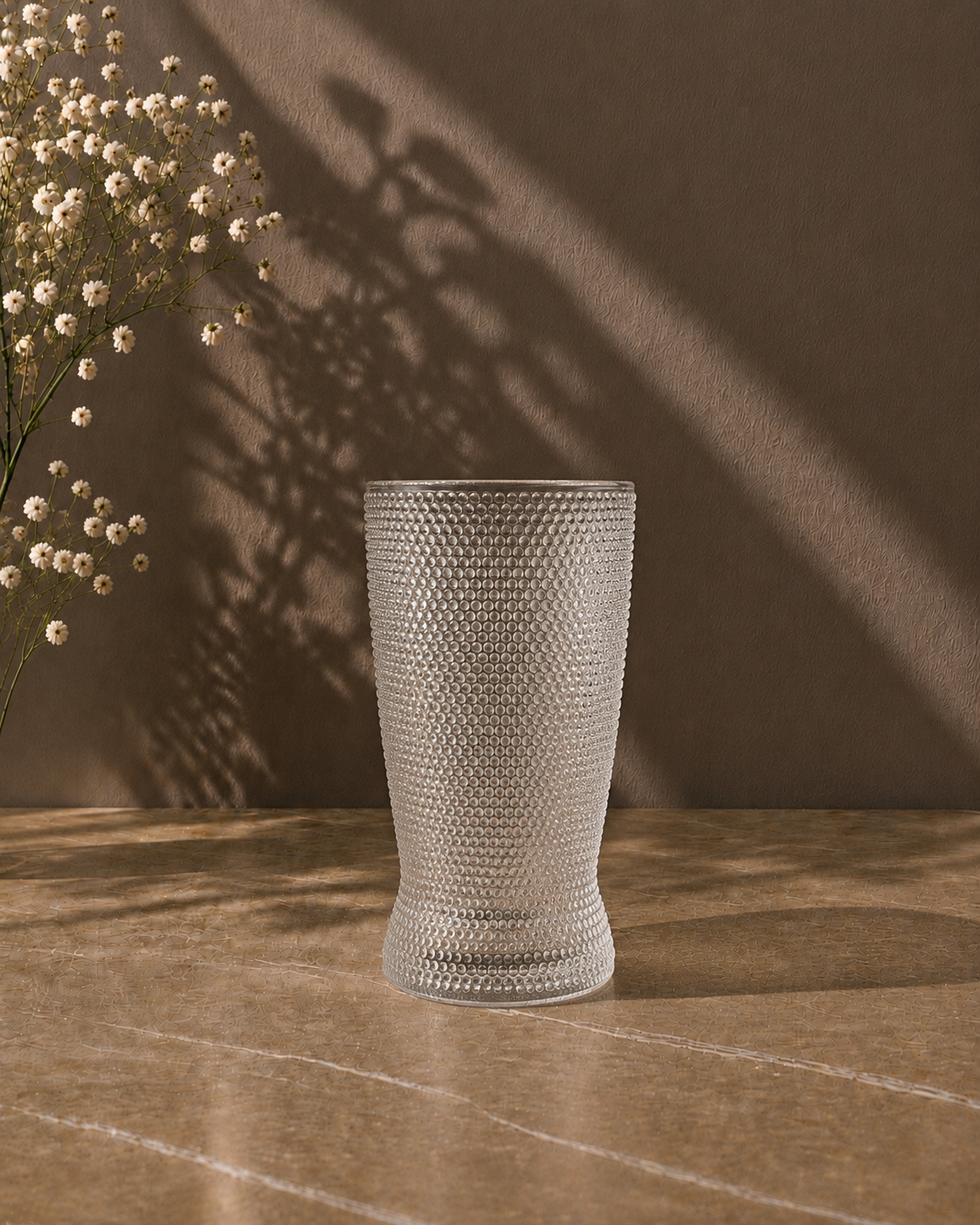 Bubble Texture Beer Glass Set | Hobnail | Premium Pint Glasses | 350 ml | Set of 6