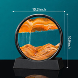 Moving Sand Art Picture in Motion – Round Glass 3D Deep Sea Landscape, Dynamic Flowing Sand Art, Relaxing Desktop & Table Decor