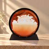 Moving Sand Art Picture in Motion – Round Glass 3D Deep Sea Landscape, Dynamic Flowing Sand Art, Relaxing Desktop & Table Decor