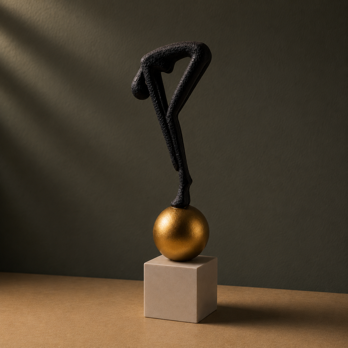 Abstract Balance Sculpture – Modern Decorative Showpiece | Black