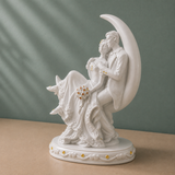 Romantic Couple on Moon Showpiece | Romantic Decor | White