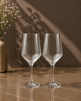 Ribbed Wine Glass Set – Elegant Red & White Wine Glasses | Luxury Tableware | Set of 6