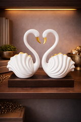 Swan Pair | Figurine | Elegant Decor | White