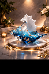 Crystal Shankh | Showpiece | Spiritual Decor | Blue