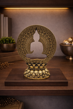 Hollow Buddha | Statue | Meditation Decor | Golden