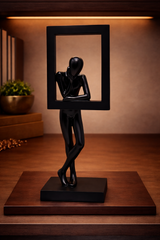 Man in Frame | Sculpture | Modern Decor | Black