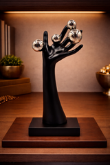 Hand with Balls | Sculpture | Modern Decor | Black