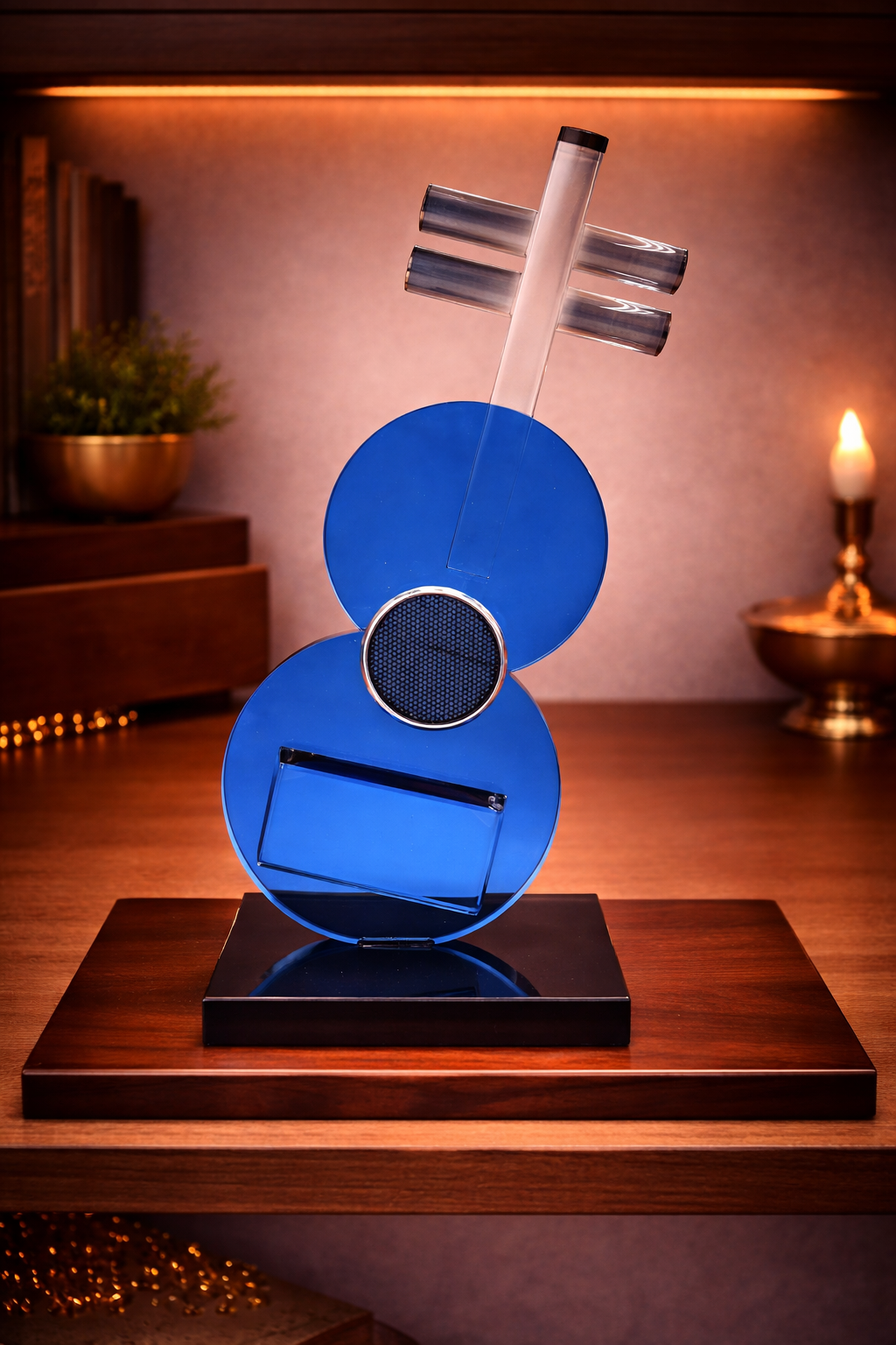 Crystal Guitar | Miniature | Decor Accent | Blue
