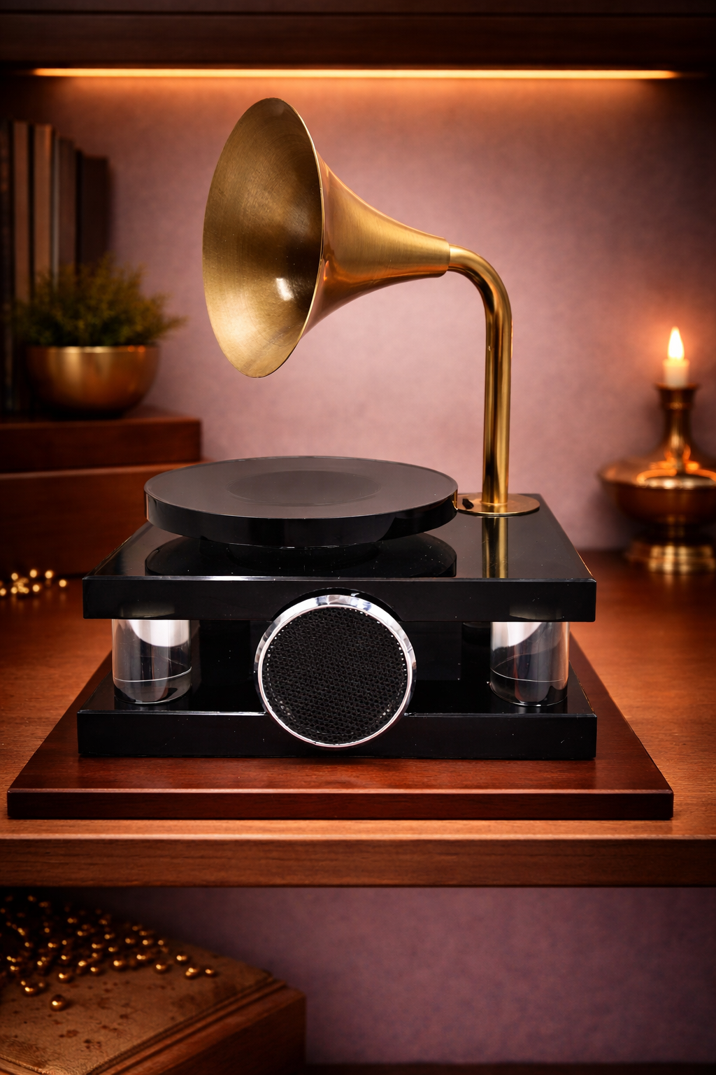 Gramophone | Showpiece | Vintage Decor | Glass